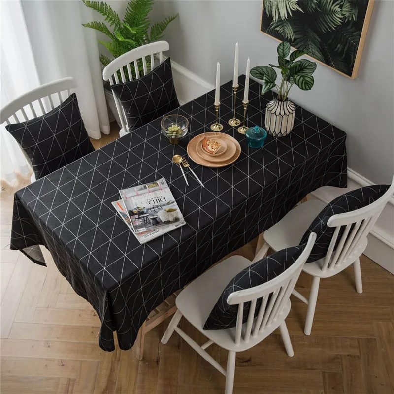 Black and White Geometric Dining Table Cloth Simple Cotton Linen Tablecloths Home Hotel Party Table Cover Dinning Decoration
Black and White Geometric Dining Table Cloth Simple Cotton Linen Tablecloths Home Hotel Party Table Cover Dinning Decoration