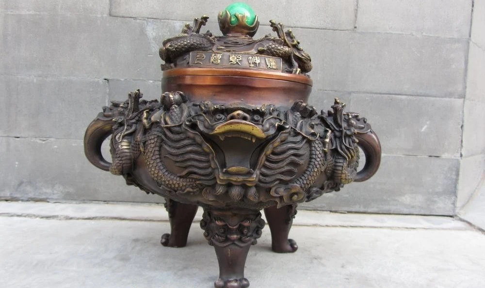 Free Shipping 11" Chinese Royal Red Copper Bronze Dragons Play Bead Statue Incense Burner Censer 28cm
Free Shipping 11" Chinese Royal Red Copper Bronze Dragons Play Bead Statue Incense Burner Censer 28cm