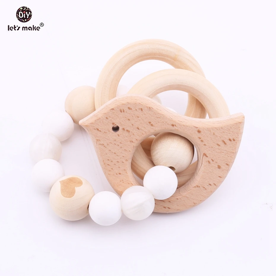 Let's Make Beech Bird Animals Nursing Teething Wooden Food Grade Silicone Heart Wood Beads Baby Rattles Toys Bracelets
Let's Make Beech Bird Animals Nursing Teething Wooden Food Grade Silicone Heart Wood Beads Baby Rattles Toys Bracelets