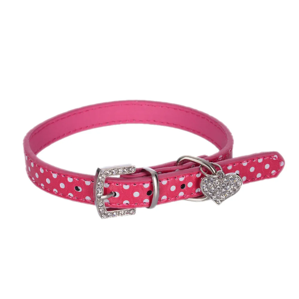 Bling Rhinestone Heart Charm Dog Collar for Dogs Cat Small Adjustable Pu Leather Pet Dog Puppy Cat Collar Necklace pet product
Bling Rhinestone Heart Charm Dog Collar for Dogs Cat Small Adjustable Pu Leather Pet Dog Puppy Cat Collar Necklace pet product