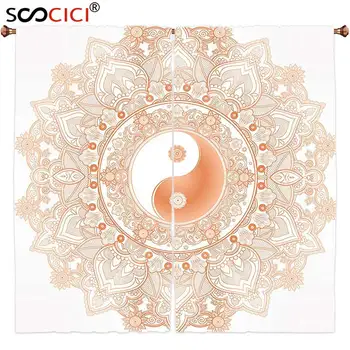 Window Curtains Treatments 2 Panels,Ying Yang Decor Collection Circle Yin Yang Mandala Symbol Unity and Peace in Opposites Retro
Window Curtains Treatments 2 Panels,Ying Yang Decor Collection Circle Yin Yang Mandala Symbol Unity and Peace in Opposites Retro