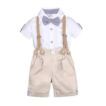 Newborn Baby's Sets Boy Shirt Sets Bow Short Top + Overalls Shorts Boys Suit Infant Party Gentleman Birthday Costume Set Y820
Newborn Baby's Sets Boy Shirt Sets Bow Short Top + Overalls Shorts Boys Suit Infant Party Gentleman Birthday Costume Set Y820