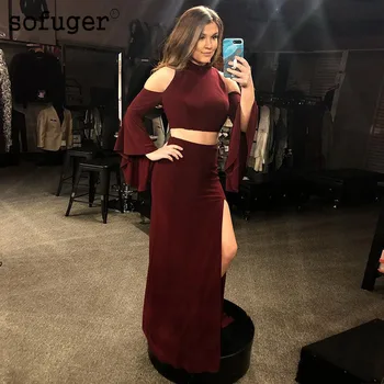 Sofuge Burgundy Long Sleeve Sexy Satin Evening Dresses Robe De Soiree Arabic Muslim Special Occasion Vestidos De Fiesta De Noche
Sofuge Burgundy Long Sleeve Sexy Satin Evening Dresses Robe De Soiree Arabic Muslim Special Occasion Vestidos De Fiesta De Noche