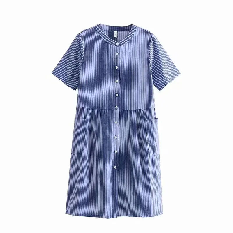 2019 women vintage o neck short sleeve striped print casual loose dress ladies big pockets shirtdress business vestidos DS2270
2019 women vintage o neck short sleeve striped print casual loose dress ladies big pockets shirtdress business vestidos DS2270