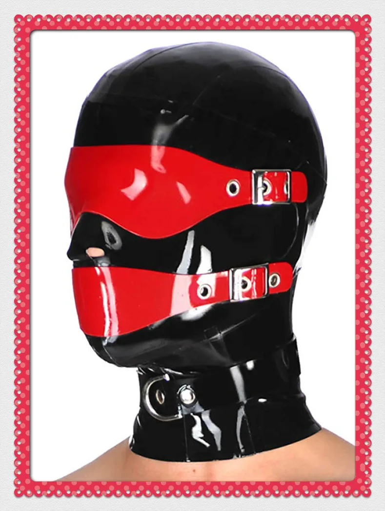 Latex Rubber Hood Cosplay mask Halloween Party Head wear Face Mask bdsm bondage sex toys for couples | Красота и здоровье