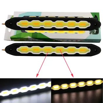 Car Styling!! 2PCS(1Pair) DRL Super Bright COB 108 SMD SILICA White/Amber 480LM Car Reverse Daytime Running Lights Headlights
Car Styling!! 2PCS(1Pair) DRL Super Bright COB 108 SMD SILICA White/Amber 480LM Car Reverse Daytime Running Lights Headlights
