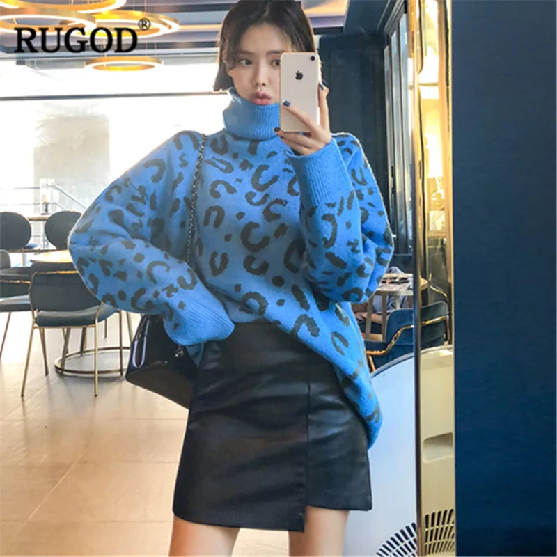 RUGOD Long Leopard Women Pullovers Turtleneck Loose Knitted Korean Style Women Sweaters Women Tops sueter mujer invierno 2018
RUGOD Long Leopard Women Pullovers Turtleneck Loose Knitted Korean Style Women Sweaters Women Tops sueter mujer invierno 2018