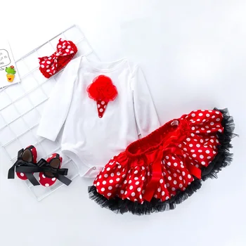 Spring Newborn Baby Bodysuits + Polka Dot Tutu Skirt + Shoes + Headband Infant Girls Princess Party Clothing Sets 4Pcs Suits
Spring Newborn Baby Bodysuits + Polka Dot Tutu Skirt + Shoes + Headband Infant Girls Princess Party Clothing Sets 4Pcs Suits