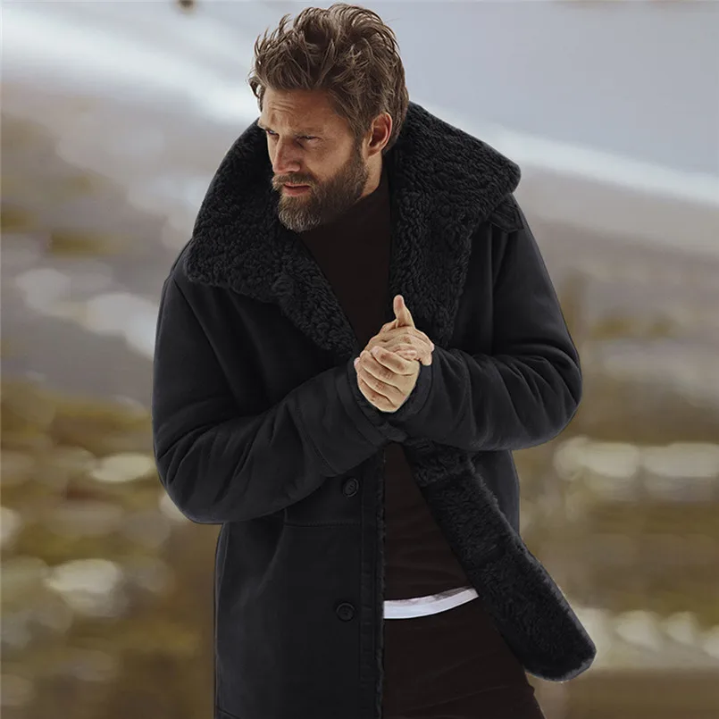 Winter Autumn Cotton Blend Men's Winter Sheepskin Jacket Warm Wool Lined Mountain Faux Lamb Coat Turn-down Collar Outerwear
Winter Autumn Cotton Blend Men's Winter Sheepskin Jacket Warm Wool Lined Mountain Faux Lamb Coat Turn-down Collar Outerwear