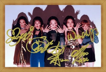 

signed KPOP RED VELVET autographed group photo K-POP 6 inches free shipping 122017D