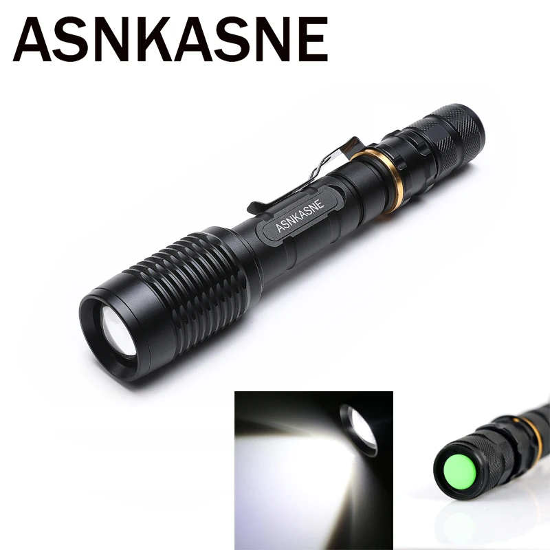 Powerful XML-T6 LED Flashlight 5 Modes Zoom Tactical Torch Portable Flash Light Outdoor Camping Hunting Lantern lamp USE 18650*2