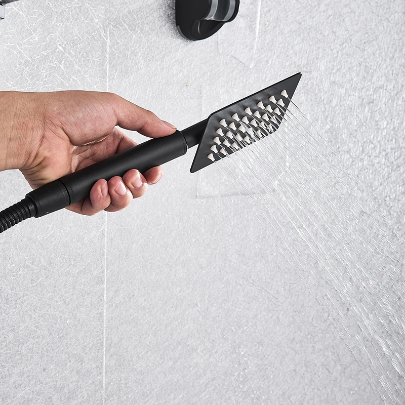 Bathroom Shower 2-Functions Black Digital Shower Faucets Set Rainfall Shower Head 2-way Digital Display Mixer Tap Shower Mixer Bathroom Shower 2-Functions Black Digital Shower Faucets Set Rainfall Shower Head 2-way Digital Display Mixer Tap Shower Mixer