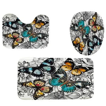 CSS 4Pcs Home Bathroom Decor Set Bathroom Butterfly Pattern Toilet Seat Cover Bath Mat Set+ Waterproof Shower Curtain
CSS 4Pcs Home Bathroom Decor Set Bathroom Butterfly Pattern Toilet Seat Cover Bath Mat Set+ Waterproof Shower Curtain