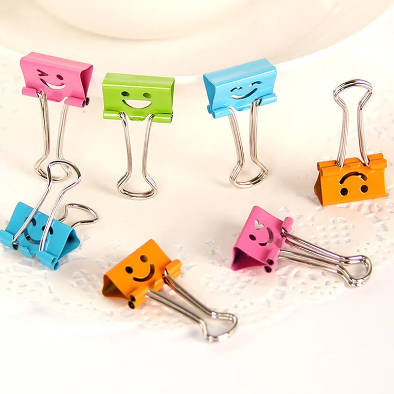 10 pcs /set Common Smile Metal Binder Clips For Home Office School File Paper Organizer Travel Accessories
10 pcs /set Common Smile Metal Binder Clips For Home Office School File Paper Organizer Travel Accessories