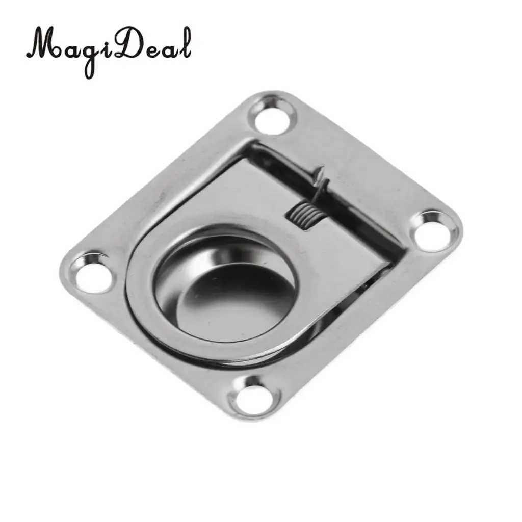 Marine Grade Stainless Steel Flush Mount Pull Ring Hatch Latch Lift Handle Marine Boat