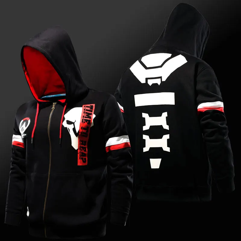 2017 OW Reaper Hoodie Men OW Game Reaper Hero Cosplay hooded Sweatshirt Black Zip Up Plus Size 3XL 4XL Coat For Youth
2017 OW Reaper Hoodie Men OW Game Reaper Hero Cosplay hooded Sweatshirt Black Zip Up Plus Size 3XL 4XL Coat For Youth
