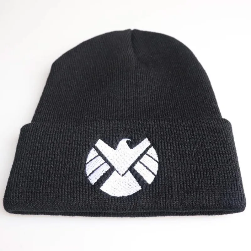 Серия Marvel Cap агент S.H.I.E.L.D. Шапки с вышивкой теплые вязаные шапки для мужчин и