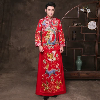 Show mens chinese style wedding Gown red embroidery groom evening gown kimono jacket tang suit toast costumes pratensis clothing
Show mens chinese style wedding Gown red embroidery groom evening gown kimono jacket tang suit toast costumes pratensis clothing