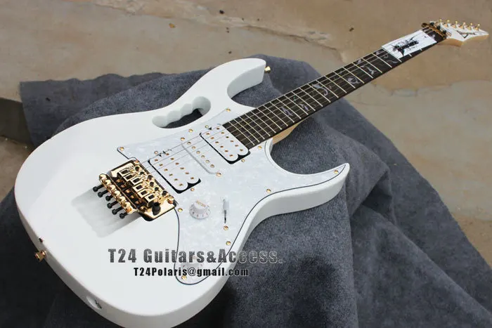 

Top Quality Custom Vintage Standard IBZ JEM 7V White Electric Guitar DiMaggio Pickup Gold Hardware