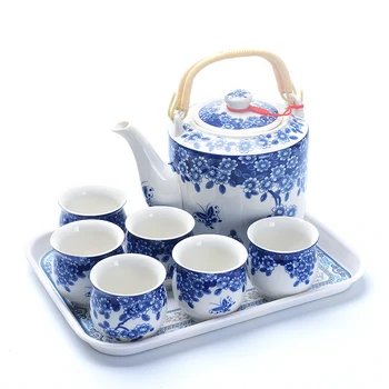 China Ceramic Teapot tea Cup Set large capacity Blue white porcelain teapot high temperature resistant tea pot Cold Water Kettle
China Ceramic Teapot tea Cup Set large capacity Blue white porcelain teapot high temperature resistant tea pot Cold Water Kettle