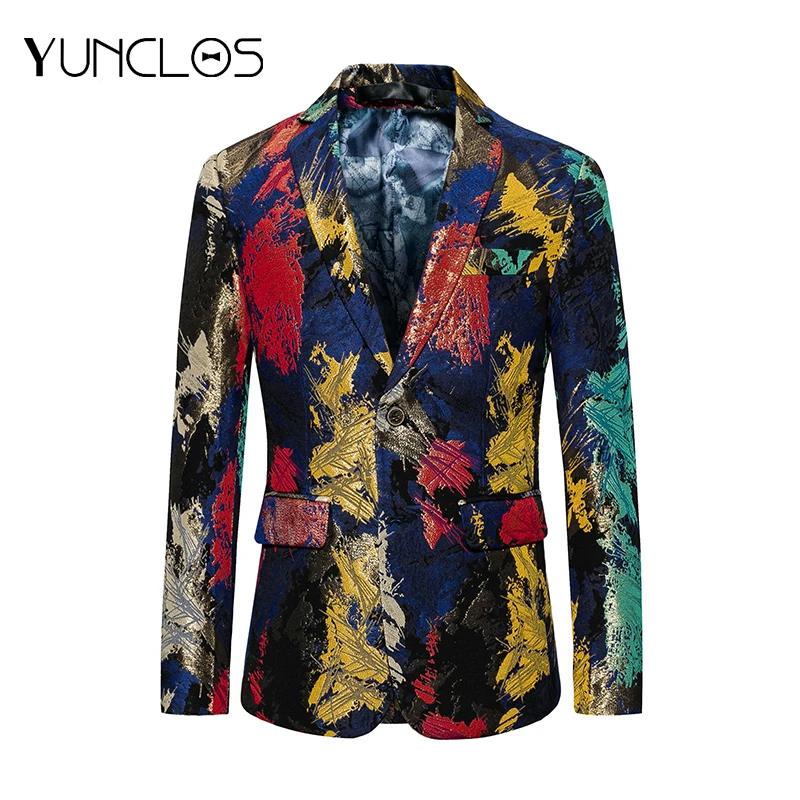 YUNCLOS New Male Blazers Cool Party Jackets Men Color Printing Single Breasted Outwears Casual Slim Fit Blazer Men For Chri
YUNCLOS New Male Blazers Cool Party Jackets Men Color Printing Single Breasted Outwears Casual Slim Fit Blazer Men For Chri
