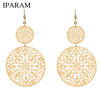 IPARAM New Fashion Woman Dangle Long Earrings Geometric Large Round Hollow Pattern Exaggerated Geometric Punk Jewelry
IPARAM New Fashion Woman Dangle Long Earrings Geometric Large Round Hollow Pattern Exaggerated Geometric Punk Jewelry