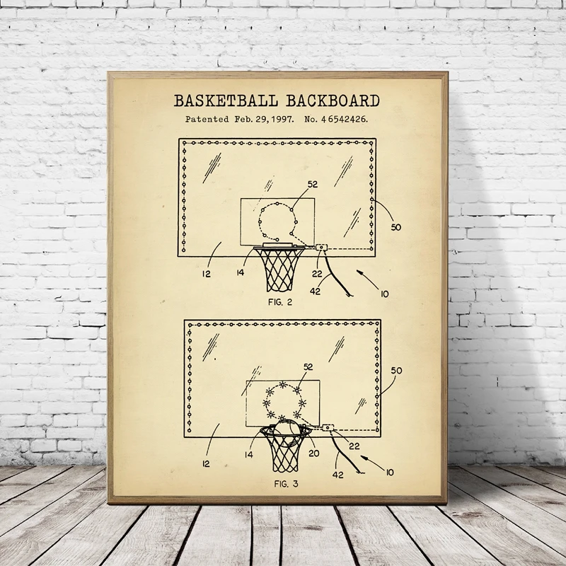 Basketball Backboard Patent Blueprint Vintage Posters and Prints Basketball Gifts Canvas Painting Boys Room Wall Art Decor
Basketball Backboard Patent Blueprint Vintage Posters and Prints Basketball Gifts Canvas Painting Boys Room Wall Art Decor