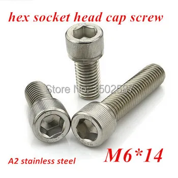 100pcs DIN912 M6*14 Hexagon Socket Hex Head Screw A2 Stainless Steel 304 m6x14 Allen Cylinder screws Machine screw
100pcs DIN912 M6*14 Hexagon Socket Hex Head Screw A2 Stainless Steel 304 m6x14 Allen Cylinder screws Machine screw