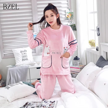 BZEL Flannel Women Pajama Cartoon O-neck Sleepwear Girls Home Clothes Plus Size M-2XL Caroset Winter Warm Pijama Mujer Pyjamas
BZEL Flannel Women Pajama Cartoon O-neck Sleepwear Girls Home Clothes Plus Size M-2XL Caroset Winter Warm Pijama Mujer Pyjamas