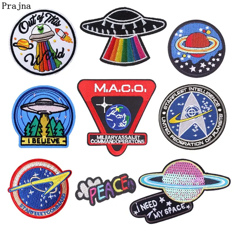 Prajna Planet UFO Sticker Iron On Patches Rainbow Space Iron For Clothing Embroidery On Clothing DIY Applique For Kids Jeans
Prajna Planet UFO Sticker Iron On Patches Rainbow Space Iron For Clothing Embroidery On Clothing DIY Applique For Kids Jeans