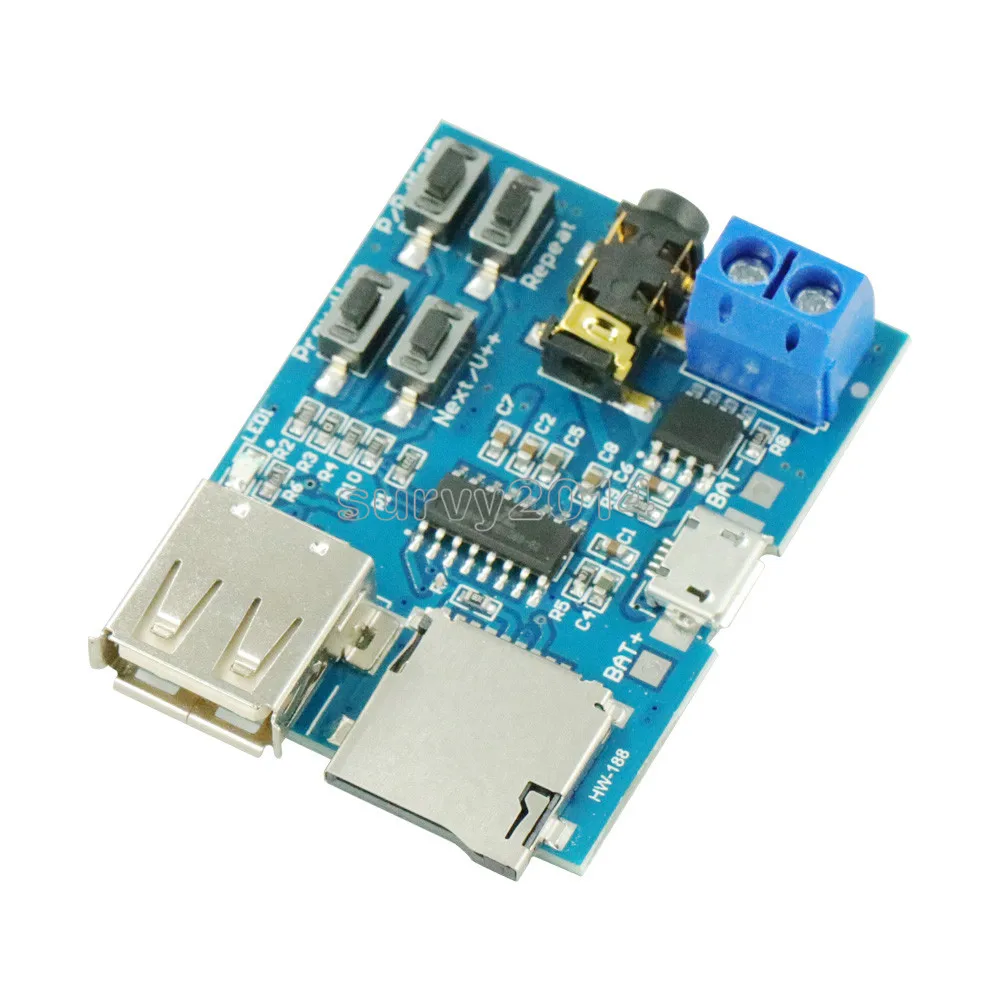 TF card U disk MP3 Format decoder board module amplifier decoding audio Player BSG
TF card U disk MP3 Format decoder board module amplifier decoding audio Player BSG