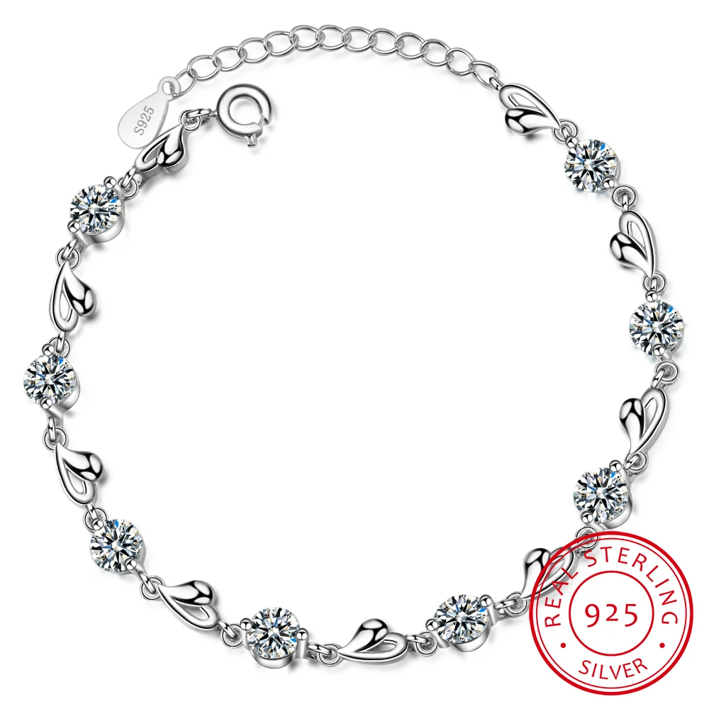 Delicate 925 Sterling Silver Zircon Love Heart Shaped Bracelets For Women Valentines Gift Wedding Jewelry S-b227
Delicate 925 Sterling Silver Zircon Love Heart Shaped Bracelets For Women Valentines Gift Wedding Jewelry S-b227
