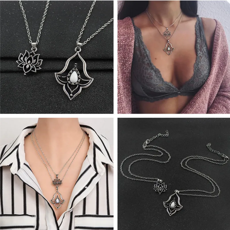 Vintage Lotus Pendant Necklace Set of 2 Yoga Symbol Flower Cutout Pendant Necklace Personality charm jewelry
Vintage Lotus Pendant Necklace Set of 2 Yoga Symbol Flower Cutout Pendant Necklace Personality charm jewelry