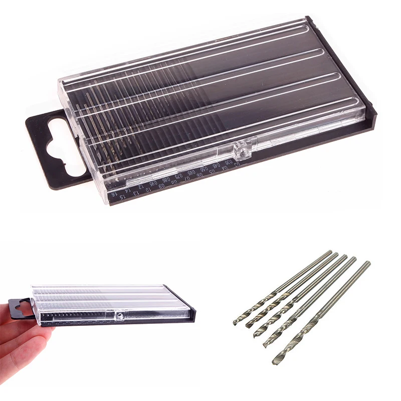 High Quality 20 Pcs/Set Mini Micro HSS Twist Drill Bit Set 0.3mm-1.6mm Model Craft With Case Power Hand Tools #71961
High Quality 20 Pcs/Set Mini Micro HSS Twist Drill Bit Set 0.3mm-1.6mm Model Craft With Case Power Hand Tools #71961