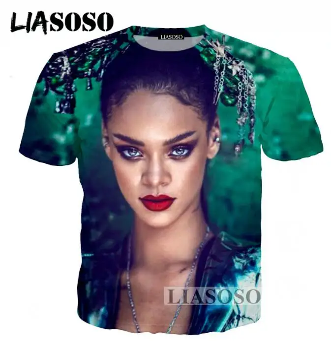 LIASOSO Popular 2017 Summer Men Women T-shirt 3D Print Rihanna T Shirt Tops Harajuku Style Pullover Short Sleeve Clothing T86
LIASOSO Popular 2017 Summer Men Women T-shirt 3D Print Rihanna T Shirt Tops Harajuku Style Pullover Short Sleeve Clothing T86