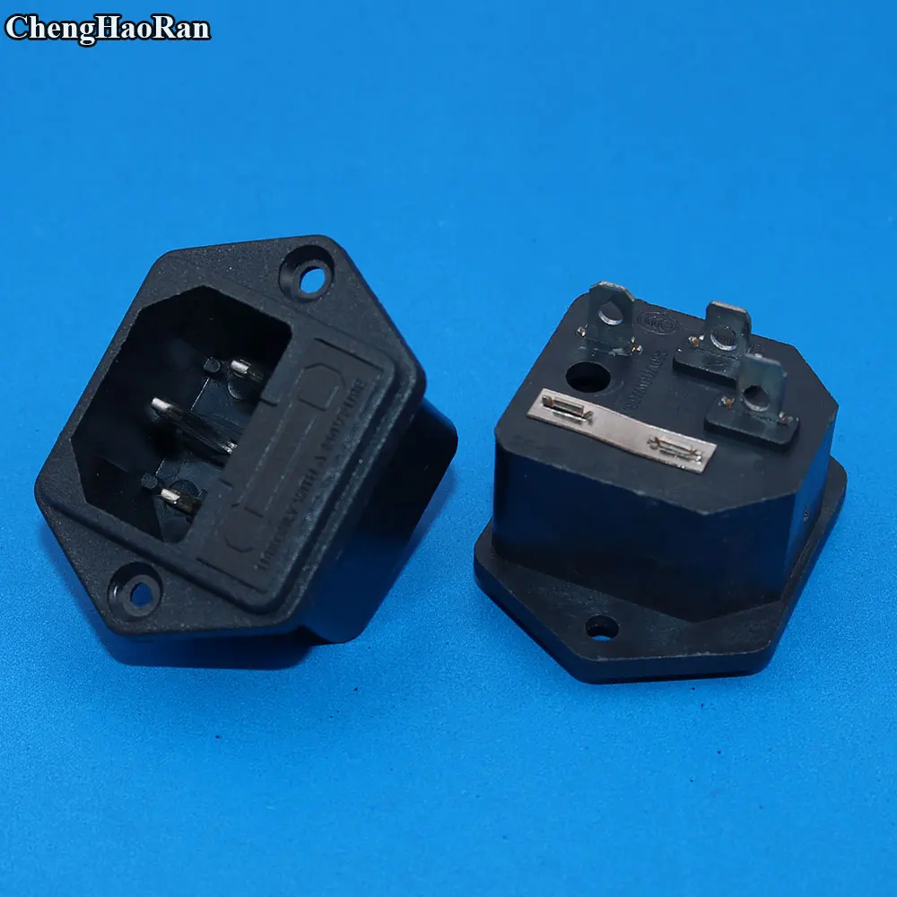 ChengHaoRan 3 контакта IEC320 C14 входное гнездо питания AC 250V 10A w держатель предохранителя