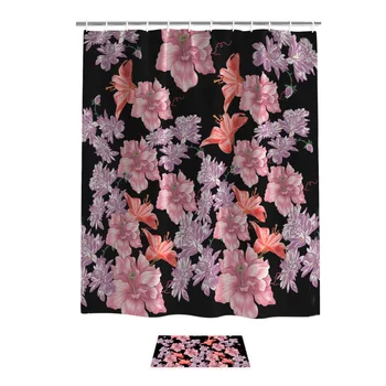 Black Background 3D Flower Shower Curtain Bath Sets With Rugs 2 Piece Bathroom Set Shower Curtain Sets Waterproof Outside Toilet
Black Background 3D Flower Shower Curtain Bath Sets With Rugs 2 Piece Bathroom Set Shower Curtain Sets Waterproof Outside Toilet