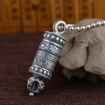 r buddhist auspicious sweet S925 silver black box pendants can open six words type rotatable design
r buddhist auspicious sweet S925 silver black box pendants can open six words type rotatable design
