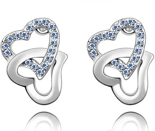 JS E062 Double Heart Earring Silver Color Earrings For Lover Nickel Free Rhinestone Stud Earrings
JS E062 Double Heart Earring Silver Color Earrings For Lover Nickel Free Rhinestone Stud Earrings