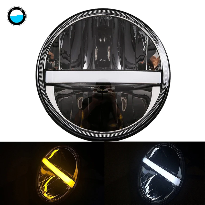 

7 inch Round Hi/Lo Motorcycle Driving Light with DRL Turn Signal Halo for Harley Davidsion 7"LED Daymaker Headlights .