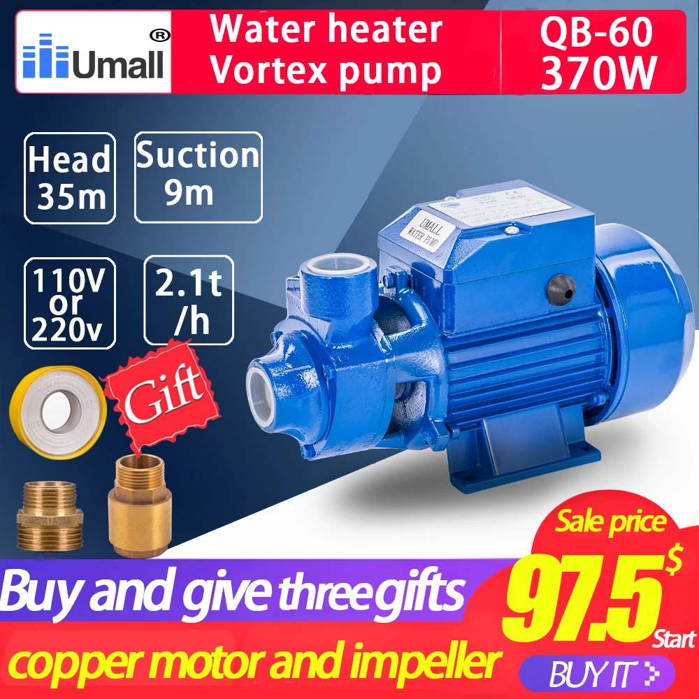 220V 110V bomba QB60 home Copper coil Booster Electric Water Pump 0.5HP high Pressure pompe à eau Vortex manual Pump
220V 110V bomba QB60 home Copper coil Booster Electric Water Pump 0.5HP high Pressure pompe à eau Vortex manual Pump