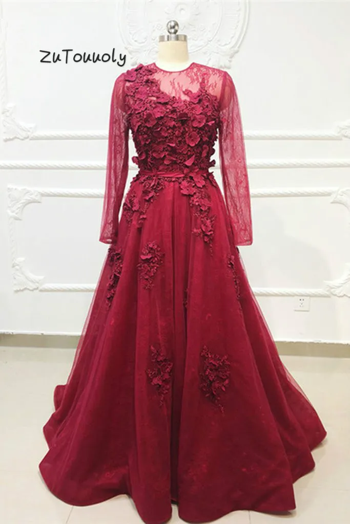 Glamorous Wine A Line Evening Dress For Girls Illusion Lace Long Sleeves Prom Dresses With Beaded Floral Open Back Evening Gowns
Glamorous Wine A Line Evening Dress For Girls Illusion Lace Long Sleeves Prom Dresses With Beaded Floral Open Back Evening Gowns