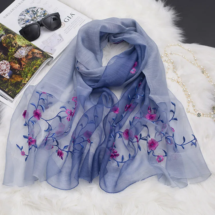 Hot Sale New summer brand real silk wool scarf elegant gradient large breathable thin silk scarves embroidered shawls
Hot Sale New summer brand real silk wool scarf elegant gradient large breathable thin silk scarves embroidered shawls