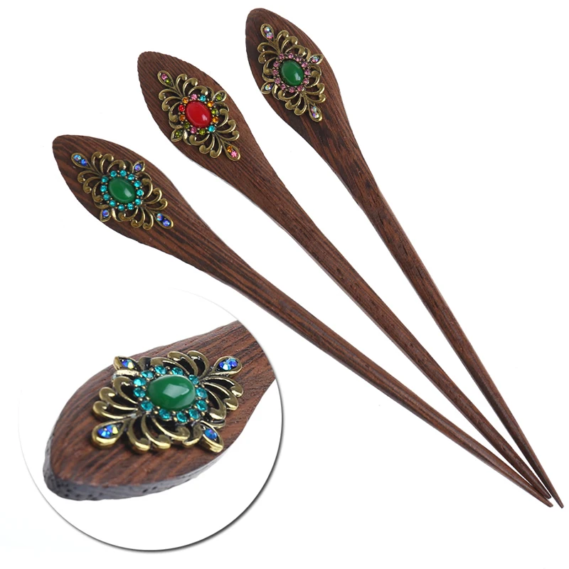 3 Color Chinese Traditional Wooden Hairpin Classic Retro Hair Stick Fashion Women Elegant Hair Pin Rhinestone Accessories Tiara
3 Color Chinese Traditional Wooden Hairpin Classic Retro Hair Stick Fashion Women Elegant Hair Pin Rhinestone Accessories Tiara