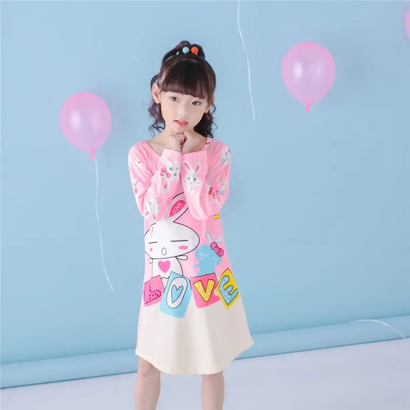 Girls Nightgown children clothing Knitting cotton long sleeved pajamas dress Cute kids Homewear Nightdress GH-8
Girls Nightgown children clothing Knitting cotton long sleeved pajamas dress Cute kids Homewear Nightdress GH-8