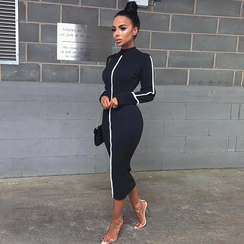 European And American Women's High-collar Long, Skinny Dress, Cross-border Explosion Leisure Sexy Girl Style 2019
European And American Women's High-collar Long, Skinny Dress, Cross-border Explosion Leisure Sexy Girl Style 2019