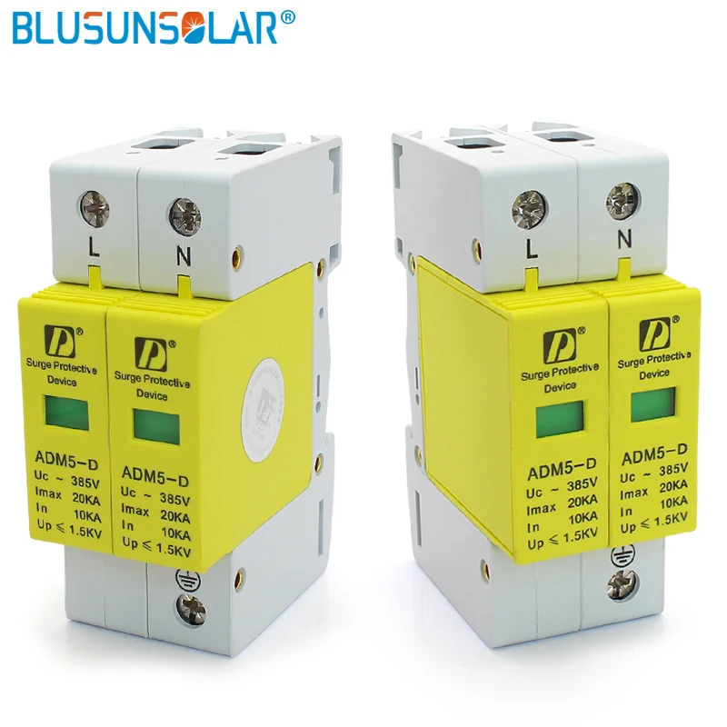 SPD AC 385V 20KA Max Current 2P Standard 35mm DIN Rail Surge Protection Device Arrester
SPD AC 385V 20KA Max Current 2P Standard 35mm DIN Rail Surge Protection Device Arrester