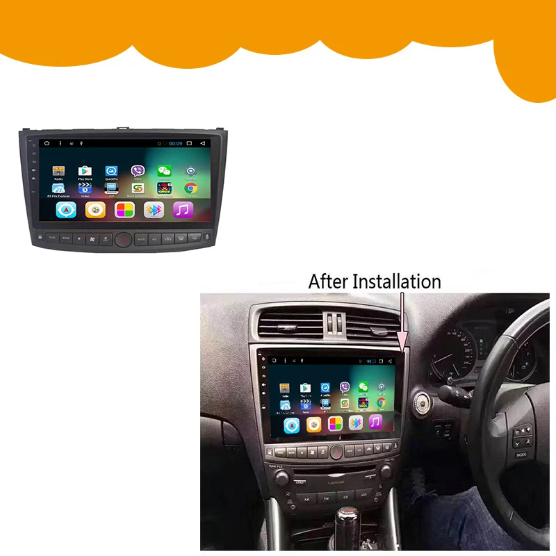 Best LSON 2 din Car Multimedia Player Quad Core Android 8.0 Car Radio GPS Navigation for Lexus IS250 IS200 IS220 IS300 IS330 IS350 3
