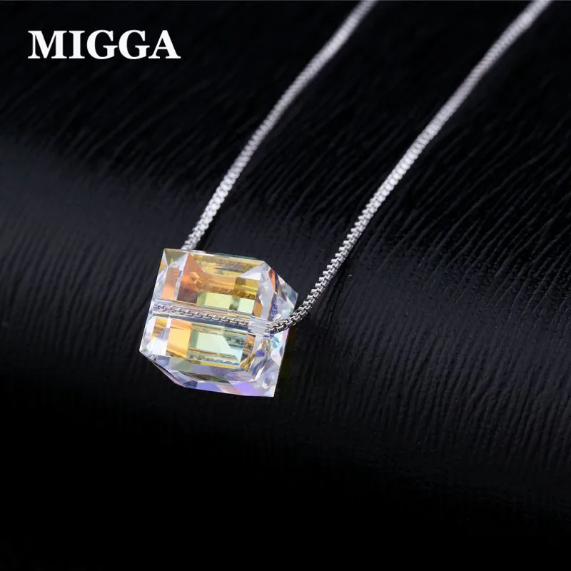 MIGGA Brand Small Cube Genuine Austrian Crystal Necklace White Gold Color Choker Chain for Women Gift
MIGGA Brand Small Cube Genuine Austrian Crystal Necklace White Gold Color Choker Chain for Women Gift