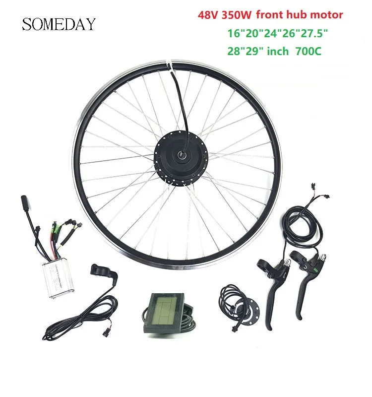 SOMEDAY electric bicycle conversion kit with LCD3 Display 48V350W E-bike front wheel hub motor with spoke and rim
SOMEDAY electric bicycle conversion kit with LCD3 Display 48V350W E-bike front wheel hub motor with spoke and rim